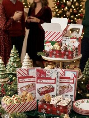 New With Tags Set of 3 Sealed Unopened Christmas Holiday Seasonal Treat Boxes